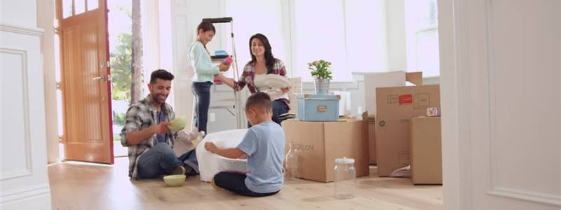 entire family preparing for a house relocation