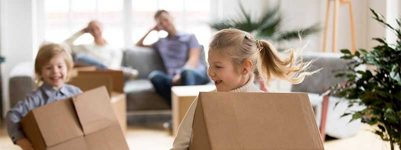 entire family preparing for a household relocation