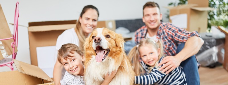 entire family and a dog sitting on the floor