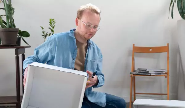 young man during a house move