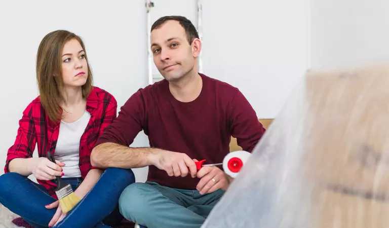 couple during a house move process